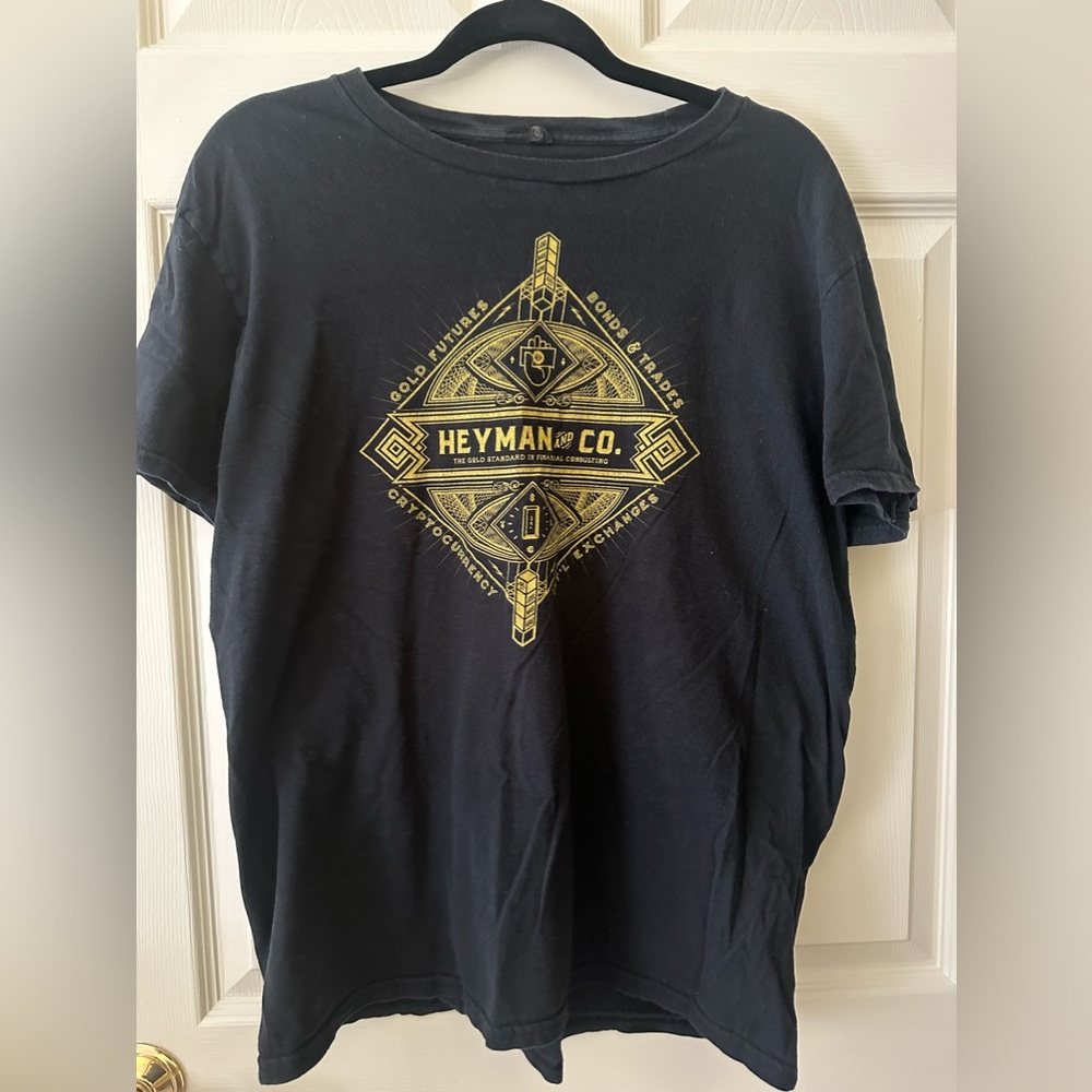 Heyman and Co. cryptocurrency black tshirt size large